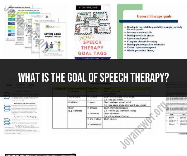 Understanding the Objectives of Speech Therapy