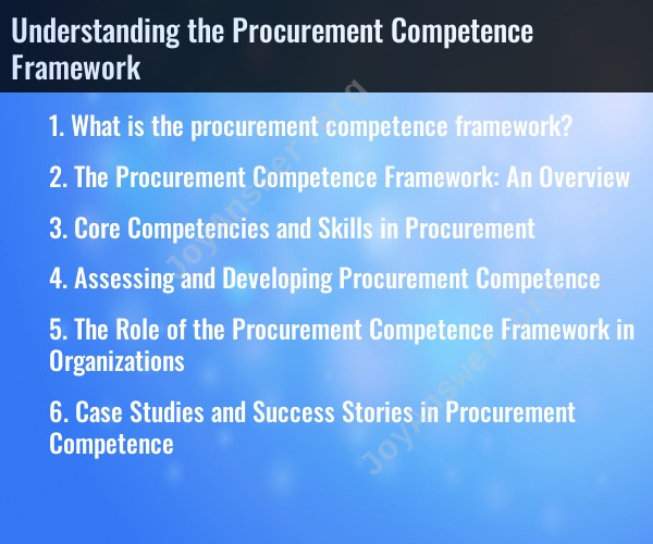 Understanding the Procurement Competence Framework