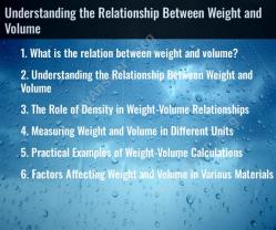 Understanding the Relationship Between Weight and Volume