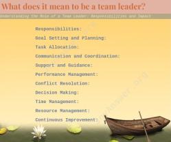 Understanding the Role of a Team Leader: Responsibilities and Impact