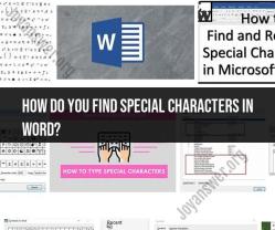 Unearthing Special Characters in Word: A Comprehensive Tutorial