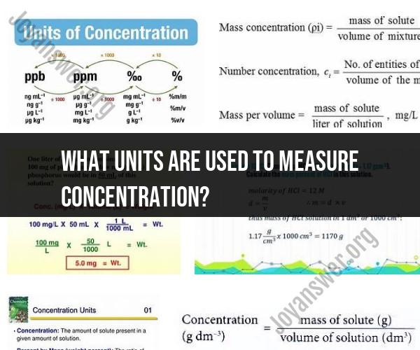 Units of Measurement for Concentration