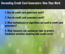 Unraveling Credit Card Generators: How They Work