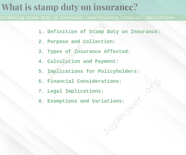 Unraveling Stamp Duty on Insurance: Understanding Financial Implications