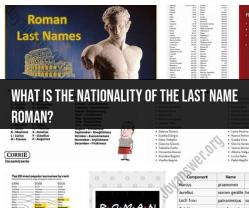 Unveiling the Nationality Behind the Surname "Roman"