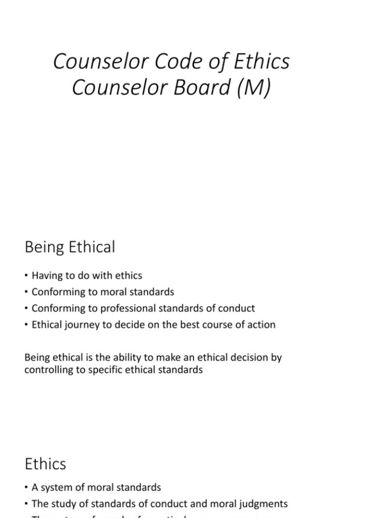 Unveiling the Tenets of Counseling Ethics