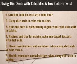 Using Diet Soda with Cake Mix: A Low-Calorie Twist