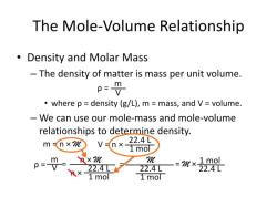 Using Moles to Calculate Volume: Chemical Measurement