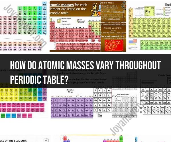 Variations in Atomic Masses Across the Periodic Table