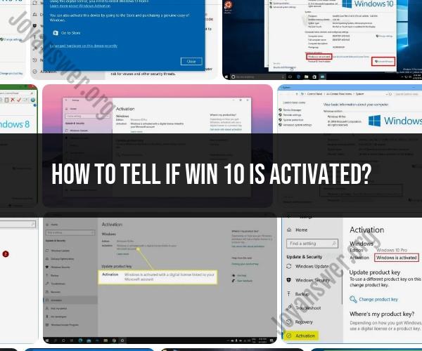 Verifying Windows 10 Activation: Checking Activation Status
