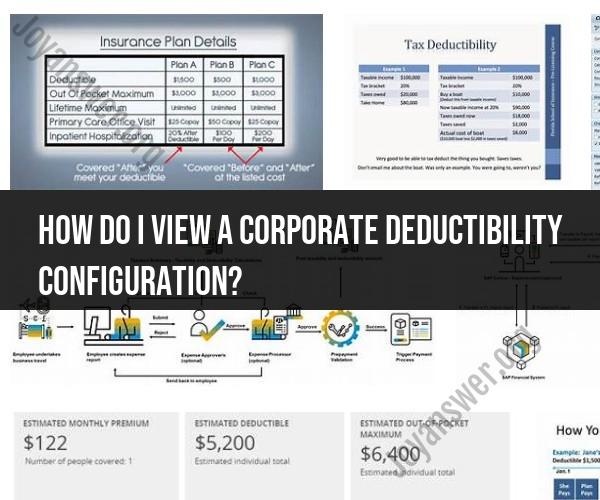 Viewing Corporate Deductibility Configuration: Financial Software Guide