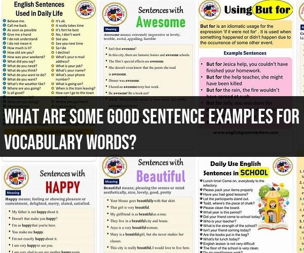 Vocabulary Words in Sentences: Examples for Effective Usage
