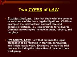 Weighing Importance: Procedural Law vs. Substantive Law