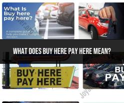 What Does Buy Here Pay Here Mean in Auto Sales?
