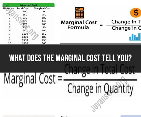 What Marginal Cost Tells You: Economic Insights