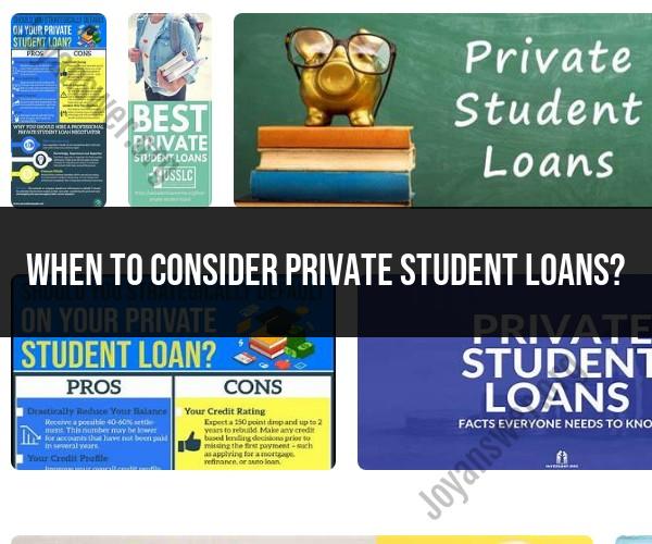 When to Consider Private Student Loans: Decision-Making Guide