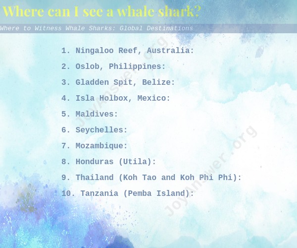 Where to Witness Whale Sharks: Global Destinations