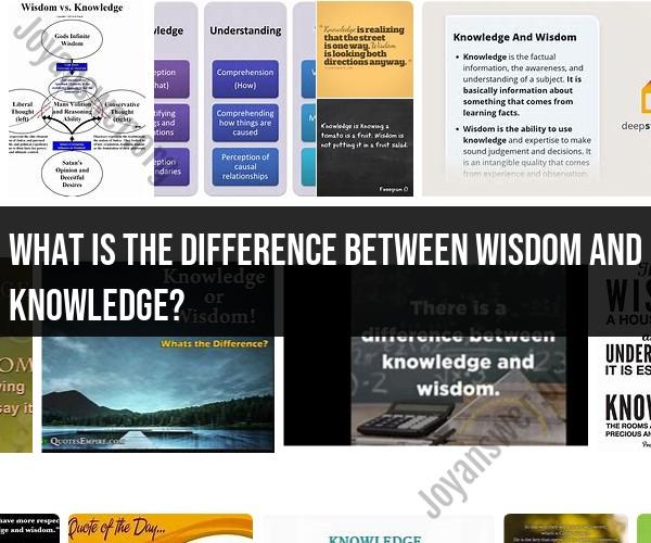 Wisdom vs. Knowledge: Understanding the Difference - JoyAnswer.org