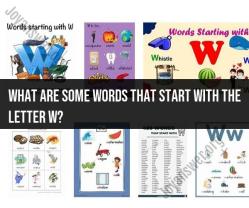 Wonderful Words: Exploring the World of "W" Vocabulary