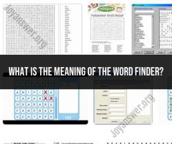 Word Finder: Unlocking the Meaning