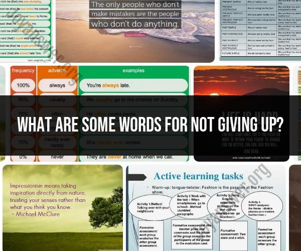 Words of Perseverance: Synonyms for Not Giving Up