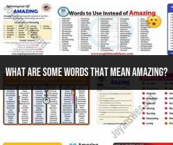 Words That Mean Amazing: Expanding Your Vocabulary