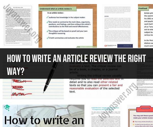Writing an Article Review the Right Way: Effective Strategies