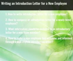Writing an Introduction Letter for a New Employee