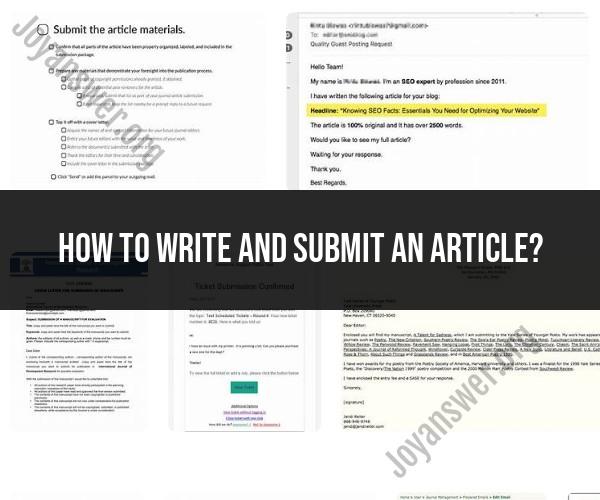 Writing and Submitting an Article: Publication Process