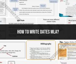 Writing Dates in MLA Style: Formatting Tips