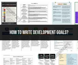 Writing Development Goals: A Practical Guide