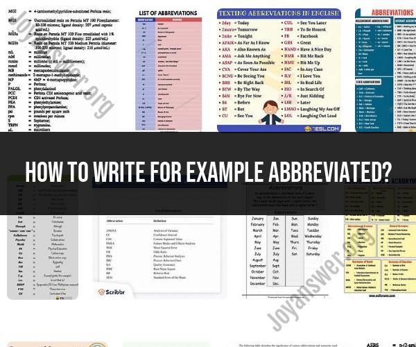 Writing "For Example" Abbreviated: Tips and Usage