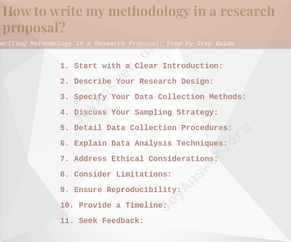 Writing Methodology in a Research Proposal: Step-by-Step Guide