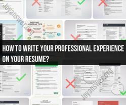Writing Your Professional Experience on a Resume: Practical Tips