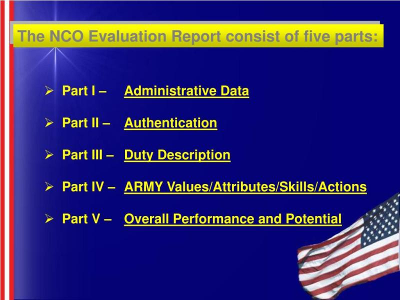 'X' on NCO Performance Rating: Performance Significance