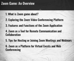 Zoom Game: An Overview