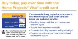 Acceptance of Wells Fargo Home Projects Visa Card: Participating Entities