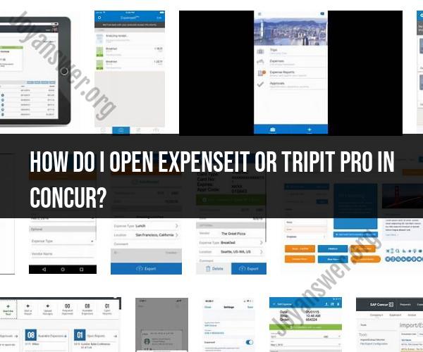 Accessing ExpenseIt and TripIt Pro Features in Concur