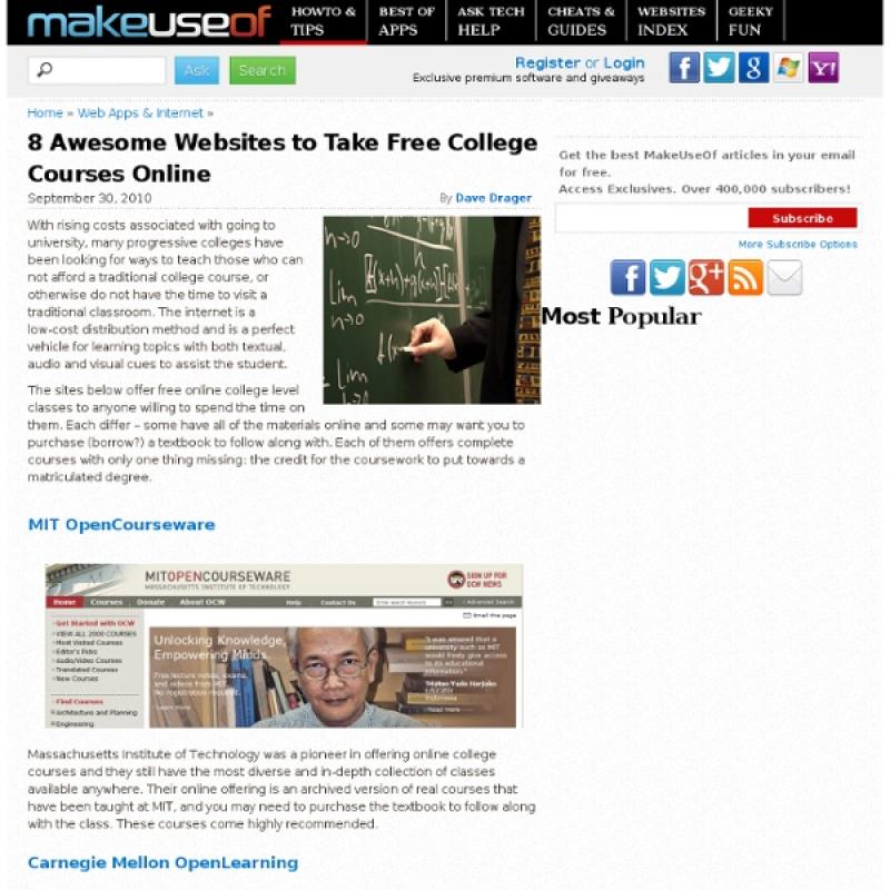 Accessing Free College Courses Online: No-Cost Educational Resources