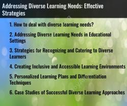 Addressing Diverse Learning Needs: Effective Strategies