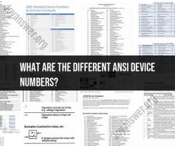 ANSI Device Numbers: Understanding Electrical Equipment Classification
