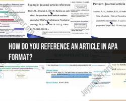 APA Format: Referencing an Article Correctly