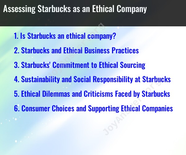 Assessing Starbucks as an Ethical Company