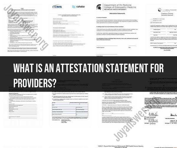 Attestation Statement for Providers: Purpose and Details