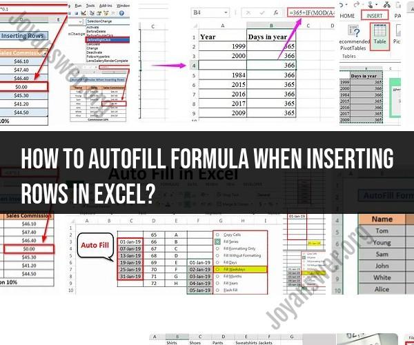 Autofilling Formulas When Inserting Rows in Excel: A Quick Guide