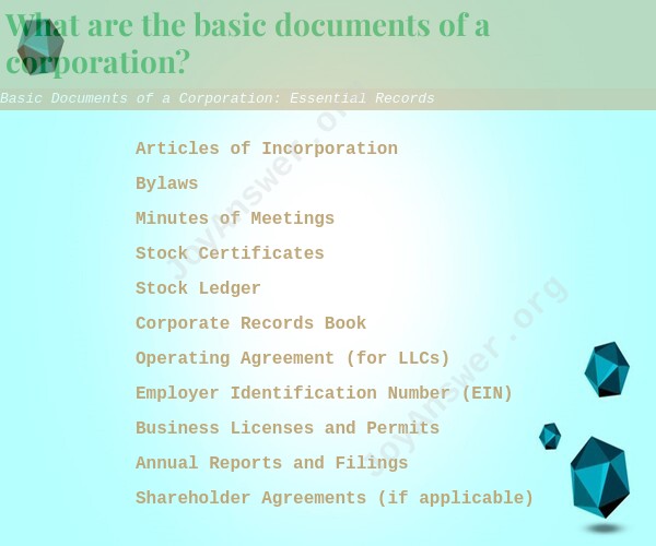Basic Documents of a Corporation: Essential Records