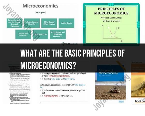 Basic Principles of Microeconomics: Foundational Concepts
