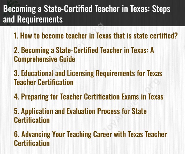 Becoming a State-Certified Teacher in Texas: Steps and Requirements