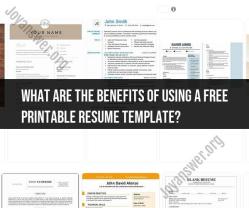 Benefits of Using a Free Printable Resume Template: Convenience and Design
