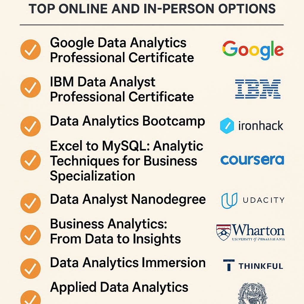 Best Data Analytics Courses: Top Online and In-Person Options